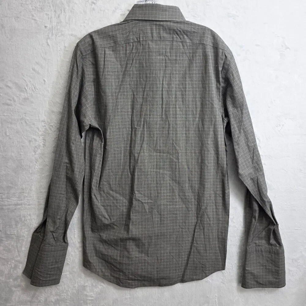 Ralph Lauren Black Label Dress Shirt Mens Size 15 Brown Italy French Cuff